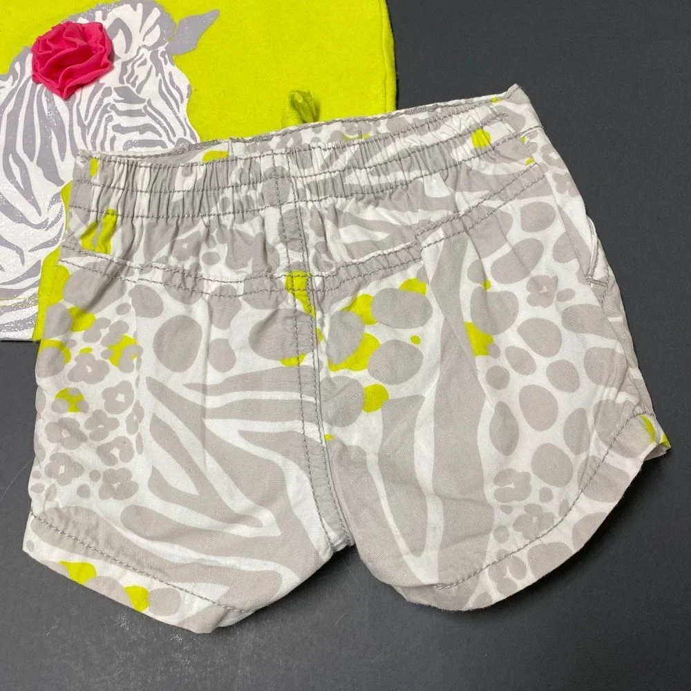 Carter’s‎ baby girl 3m chartreuse zebra outfit set